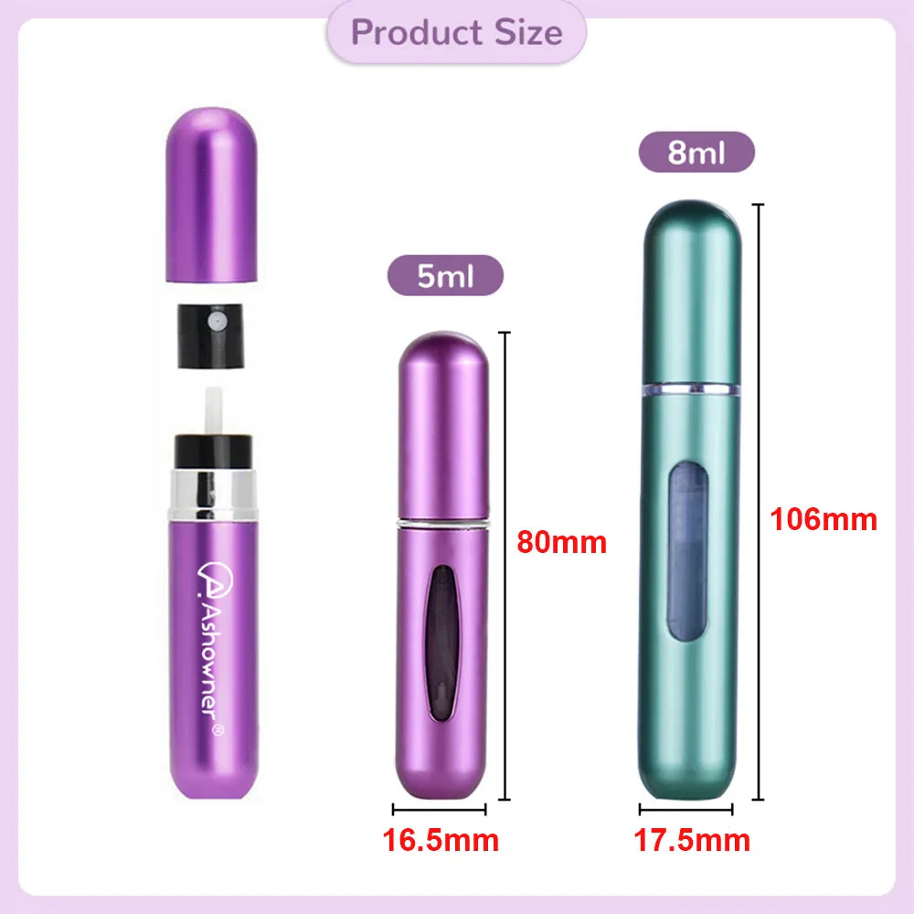 Super-convenient, refillable portable mini perfume spray bottles