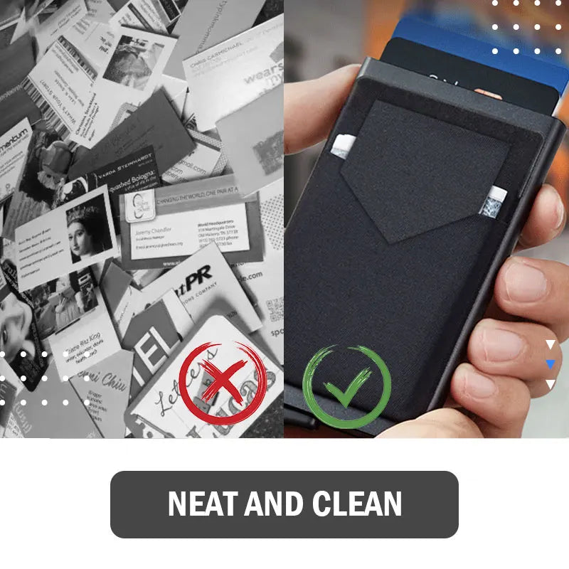 Slim Aluminum Wallet With Elasticity Back Pouch
