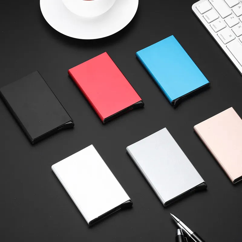 Slim Aluminum Wallet With Elasticity Back Pouch