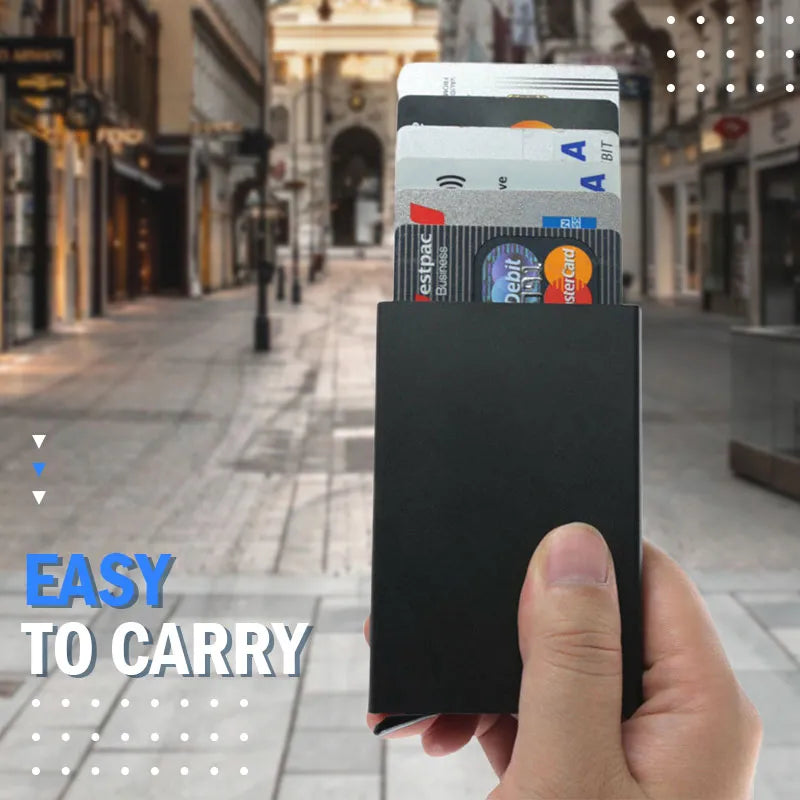 Slim Aluminum Wallet With Elasticity Back Pouch