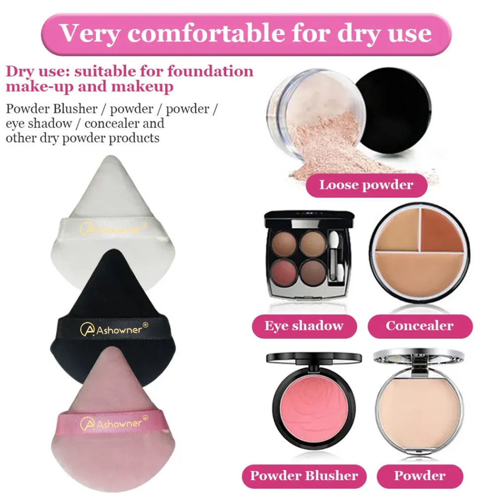 Triangle Powder Puff | Velvety Makeup Puff | Bliss Haven Emporium