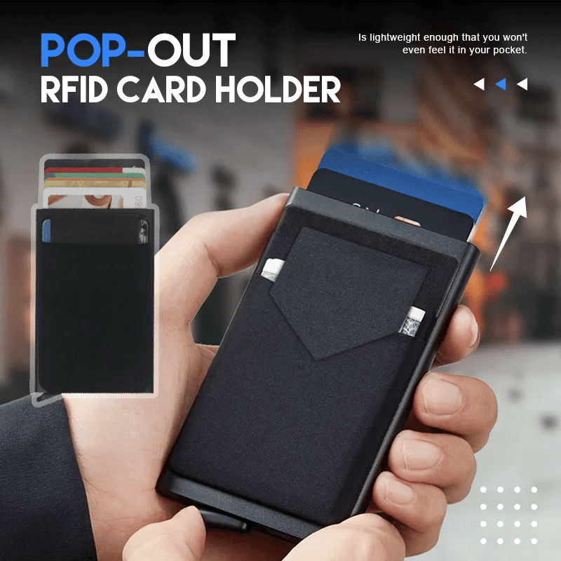 Slim Aluminum Wallet With Elasticity Back Pouch