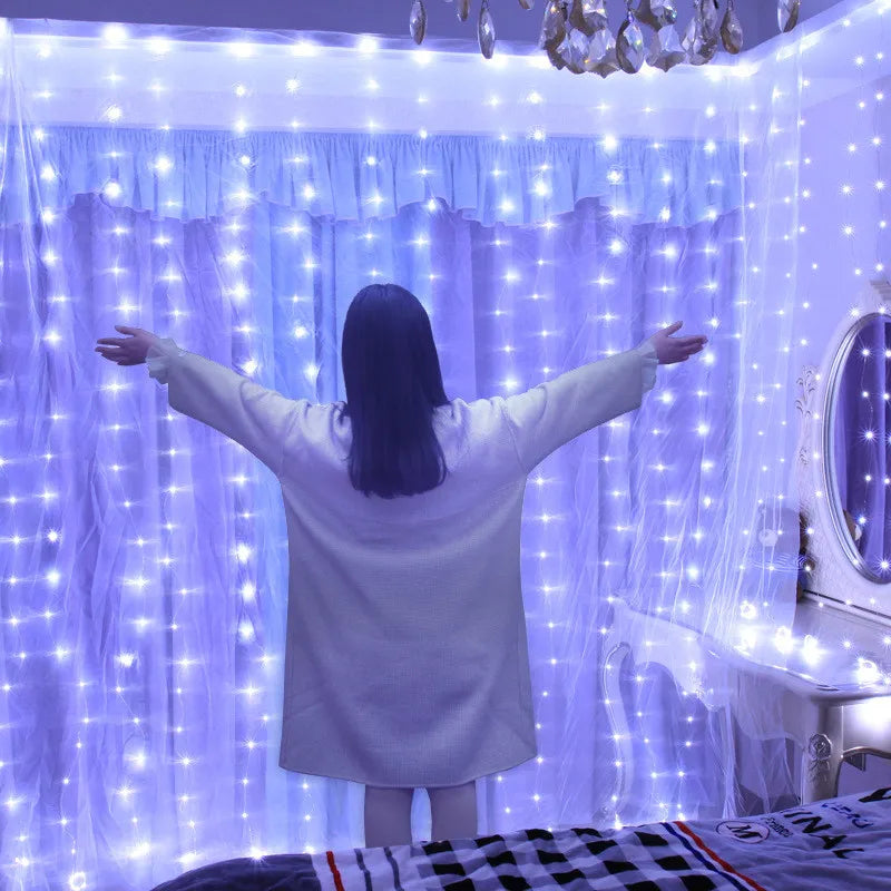 Celestial Sparkle LED Curtain Garland for Enchanting Decor