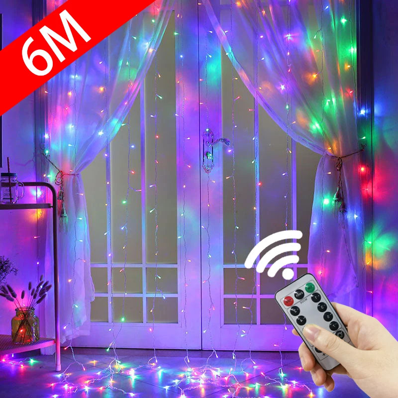 Celestial Sparkle LED Curtain Garland for Enchanting Decor