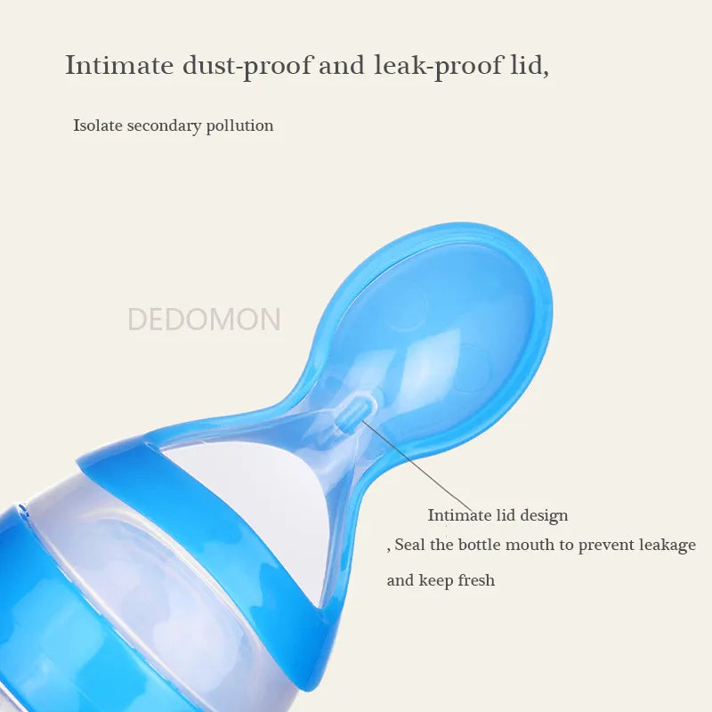 Super-Fun Mess-Free Silicone Squeezing Feeding Bottles