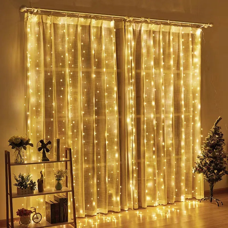 Celestial Sparkle LED Curtain Garland for Enchanting Decor