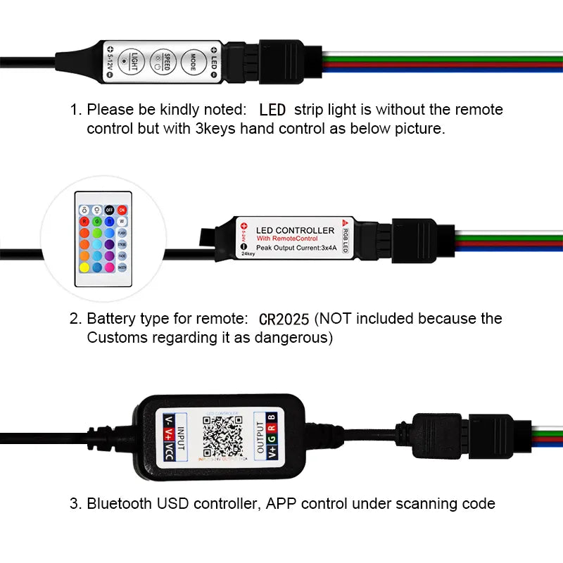 Spectecular LED Strip Lights with 24 Keys Remote Modes.