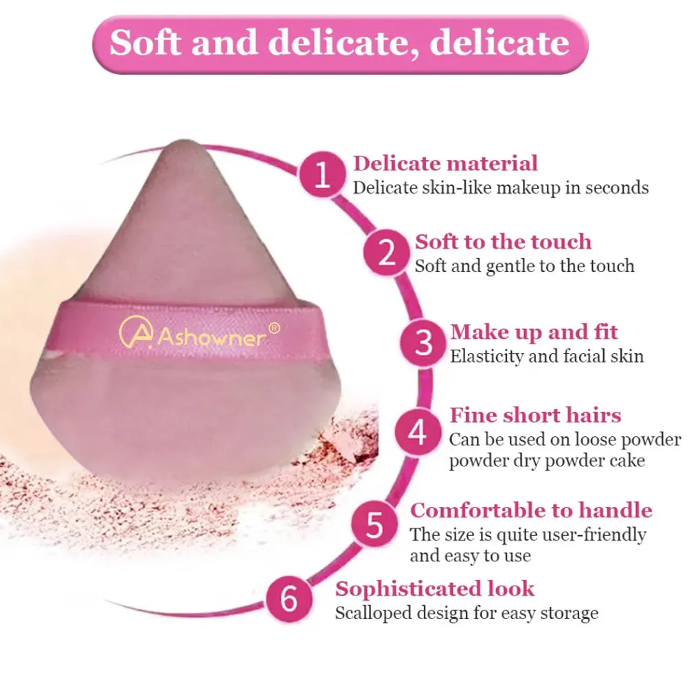 Innovative Velvety Triangle Powder Makeup Puff
